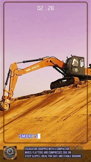 Excavator with Compactor Wheel – Smart Soil Compaction on Slopes