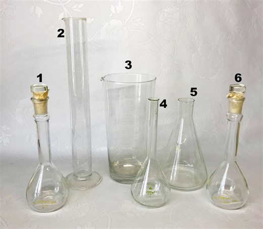 Soviet Vintage Laboratory Glassware - Apothecary Bottle - Chemistry Measuring Flasks Ussr - Etsy