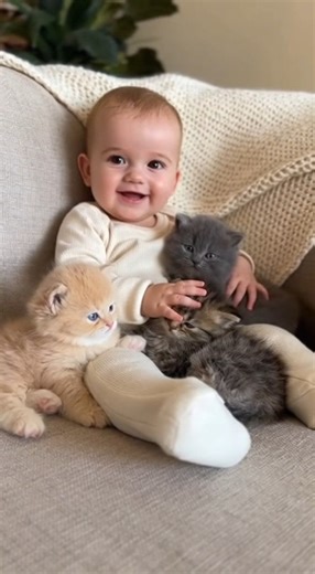 Cute Baby with kittens❤ . . . #Sora2 #cats #viralvideoシ #viral #fyp #foryou | Meowgic Moments