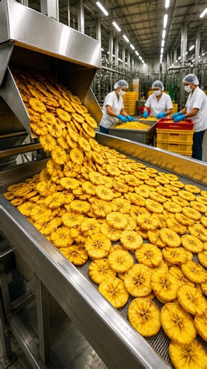 How Plantain Chips Are Made in a Massive Factory