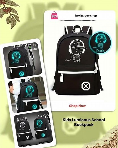 Kids Luminous School Backpack