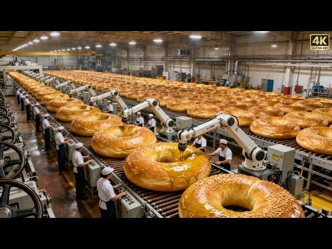 Inside a High-Tech Bagel Factory: From Raw Dough to Golden Rings (Full Process)