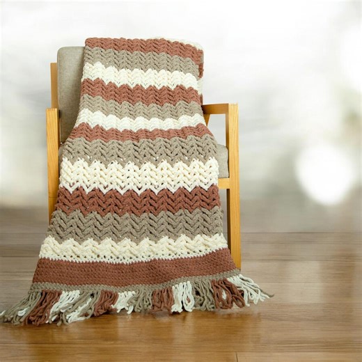 Herringbone Crochet Blanket Pattern PDF | Chunky Crochet Throw | Modern Textured Blanket