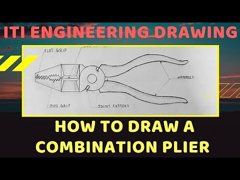 Combination plier drawing| how to draw a combination plier | combination plier kaise draw kare