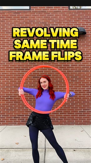 Hillia Hula on Instagram: "Try Revolving Same Time Frame Flips with me: Another fun, dynamic twin hoop move. I’m using my UV red, 3/4”, 27” hoops from @hoopologie to bring the coral fire! 🔥✨ Ready to level up your twin hoop flow? Let’s flip it! Tag me when you get it! #HoopTutorial #Hooptuts #Hooptutorials"