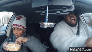Father Goes Crazy when Song Comes On In Car on Make a GIF