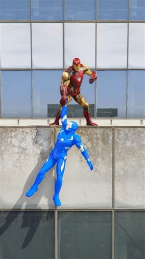 IRON-MAN SAVEING BLUE IRON-MAN #shorts