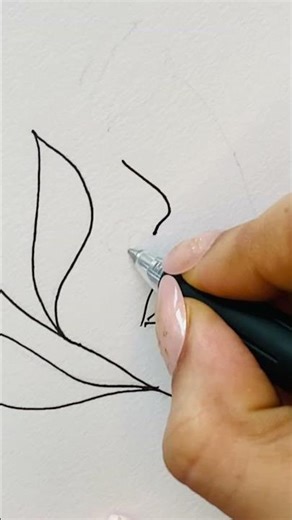 Easy Aesthetic Flower Face Drawing 🌸 | Line Art #Shorts #doodle #lineart #diy #drawing