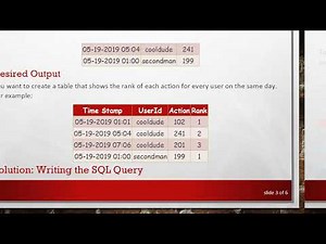 How to Create a Rank for Each User's Actions by Time Stamp in SQL