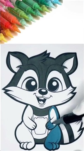 Mapache creativo y feliz 🎨🦝 | Dibujos fáciles y divertidos para niños