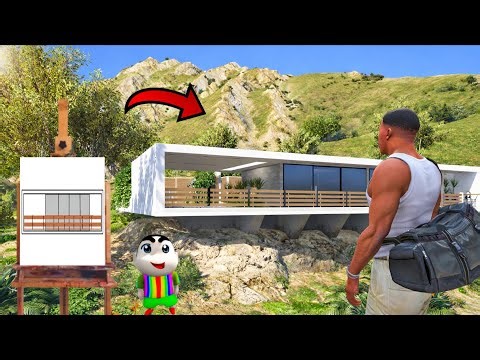 FRANKLIN DRAW A MOUNTAIN HOUSE USING MAGICAL PAINTING BOARD IN GTA 5