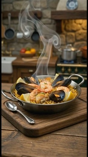 Paella- a traditional Spanish rice dish 🇪🇸🍛