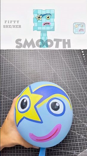 I made sprunki Oc NumberBlocks 50 out of balloon #diyballoon #diy #numberblocks