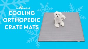 Paw Inspired Cooling Orthopedic Crate Pad for Dogs, Washable Memory Foam Dog Cooling Mat (29x18 Inch Small Size for 30 Inch Kennel, Gray)