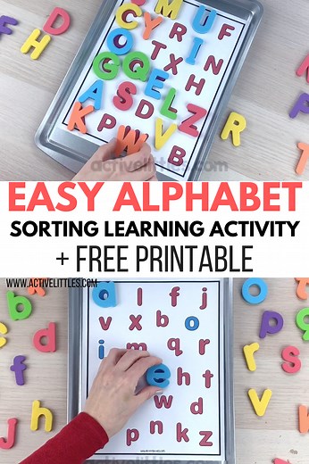 Alphabet Magnetic Letters Match Free Printable - Active Littles