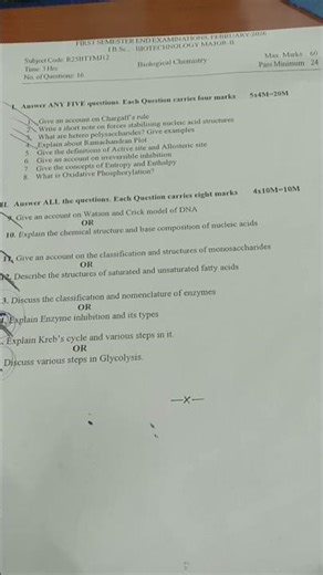 1st sem bio chemistry paper #trending #2026 #biotechnologydegree #medicalbiochemistry #neet