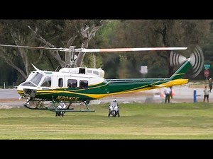 Bell 205 (UH-1H Huey) Helicopter Landing & Takeoff Southern California Edison - SCE N205CE