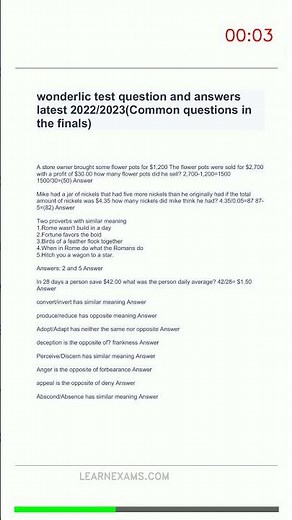 Wonderlic 50 Questions and Answers 2026 Pass the Cognitive Ability Test