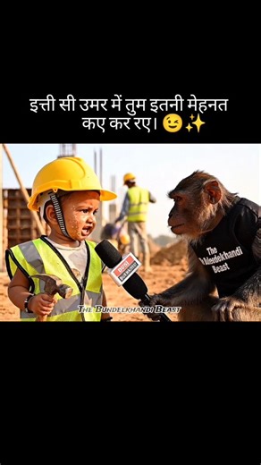 The Bundelkhandi Beast ✨ on Instagram: "Bachpan ho ya jawani… kaam zaroori hai boss! 😉✨ . . F/w @the_bundelkhandi.beast_01 for more ❤️ . . funny reels, cute baby reels, comedy reels, baby bandar interview reels, funny interview baby desi funny reel, desi dialogue reel, savage reply reel, desi comedy shorts, reality based reel, funny monkey reel, mehnat motivation funny, gaon wali comedy, desi swag reel, viral hindi reel . . #reels #trendingreels #desicomedy #savagereply #viralreels #funnyreels 