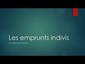 Mathématiques financières: Les emprunts indivis