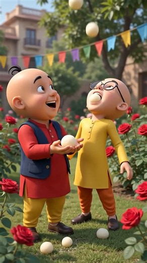 #muto patlu in beautiful rose gurden #cartoon #magic sweets Rainey