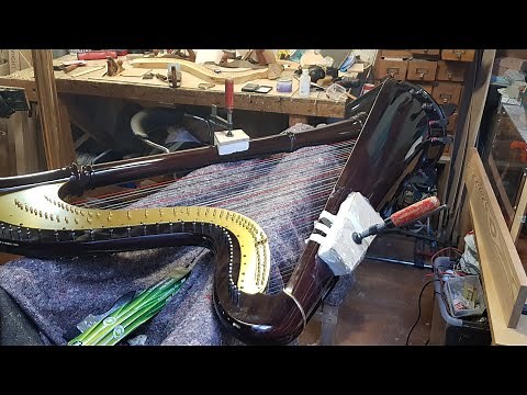 Aoyama Pedal Harp Brought Back to Life - Cracked Body Repair