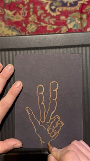 HAND — Day 33 | Metallic Sharpie on Black Paper 👁️