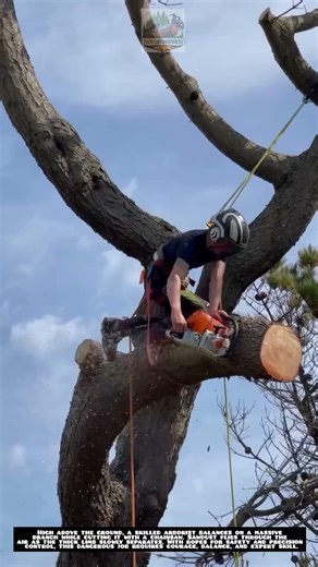 Extreme Tree Cutting at Dangerous Heights 🪚⚠️