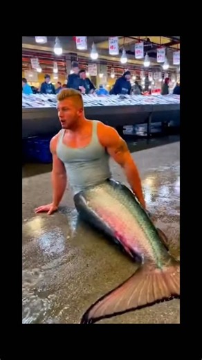 MermanMaker on Instagram: "A big fish was purchased #merman #sora2 #fishmarket #musclehunk #fishtail"