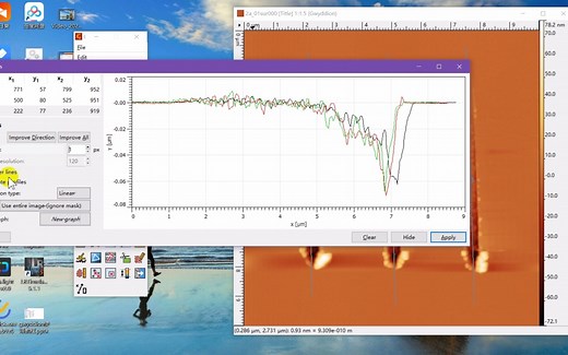 原子力显微镜后处理软件gwyddion实例展示