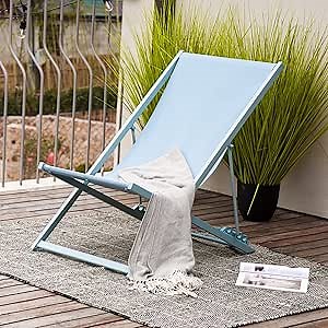 Grand patio Outdoor Foldling Reclining Chairs, 4-Position Adjustable Steel Mesh Sling Chaise Lounge Chair Vilano for Deck, Garden, Poolside, Backyard, Seaglass Green