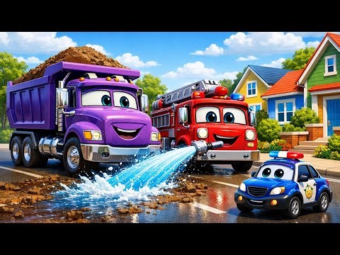 A Meteor Falls on the Road — The Rescue Team Springs into Action! 🚑🚓🚁 | Funny Cars Cartoon