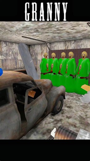 Many baldi Granny with car Esacpe with big items 🚘#granny #shorts #escape