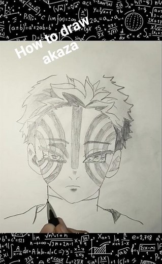 Drawing Akaza (Upper Moon 3) - Full Process | Demon Slayer Fanart"