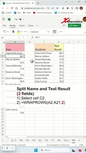 Separating Text and Numbers into Columns In Microsoft 365 - Excel Tips and Tricks #shorts