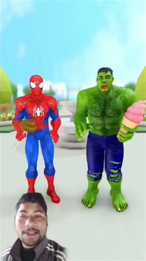 they both got the same chocolate Spider-Man mota pahalvan#spiderman #hulk