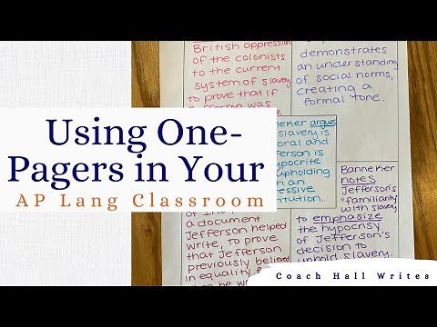 How to Use One-Pagers in AP Lang | Free One-Pager Templates | Coach Hall Writes
