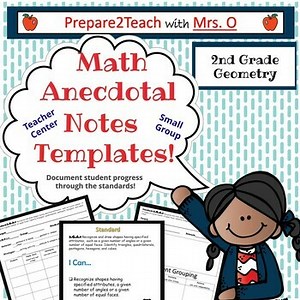 Math Anecdotal Notes Templates - 2nd Grade Geometry