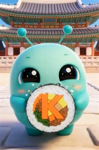 Alphabet Lore: K is for KIMBAP! 🍙 (Alien Mukbang) #Shorts