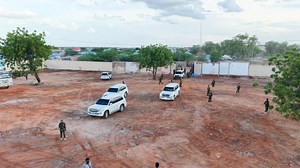 Dhuusamareeb, May 03, 2025; , Madaxweynaha Dowladda Galmudug mudane Axmed Cabdi Kaariye ayaa galabta dhagax dhigay dib u dhiska iyo casriyeynta Isbitaalka guud ee Gobolka Galguduud, kaasi oo loo dhisayo qaab casri ah. | Galmudug State House