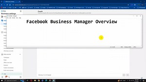 Facebook Business Manager Overview