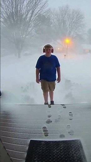 Kid in Shorts During a Snowstorm 😂❄️ | Built Different #Shorts