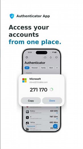 Authenticator App: Access your Microsoft 2FA codes from one place.