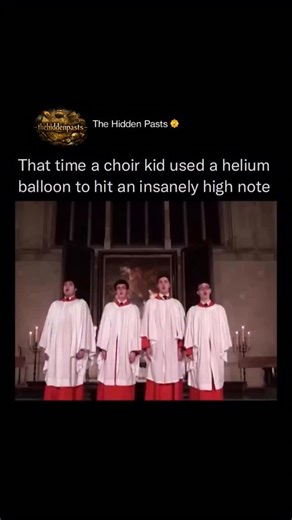 History 📌 Entertainment 📽️ News 🎤 on Instagram: "In 2014, the world-renowned King’s College Choir in Cambridge released a video that seemed to capture a hilarious break in centuries of musical tradition. In the clip, a young soloist appeared to inhale helium from a balloon mid-performance to reach the "impossibly high" notes of Gregorio Allegri’s Miserere. While the video went viral as a spontaneous moment of choirboy humor, it was actually a meticulously crafted April Fools' Day prank design