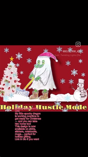 Holiday Hustle Mode ON ❄️🎄 My spooky-cute Christmas dragon is ready for gift season! Grab it on stickers, tees, mugs more 🎁✨ Link in bio to shop ❤️ #christmasgiftideas #uniquegifts #holidaygifts #stickerart #redbubbleshop