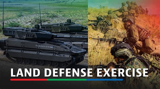 The Philippine military conducted Thursday a counter-landing and land defense exercise at La Paz Sand Dunes in Laoag, Ilocos Norte. Under the AFP Joint Exercise (AJEX) “DAGIT-PA” 09-2025, Joint AFP forces conducted a simulated coastal defense maneuver, which included 105mm howitzers, Sabrah light tanks, and V-150 light armored vehicles. | ABS-CBN News