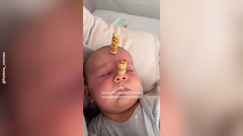 Mum Turns Nap Time Into Hilarious Baby Balancing Game