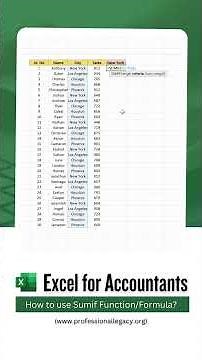 How to use Sumif Function/Formula in Excel?