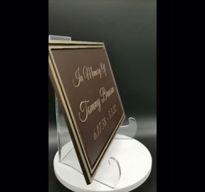 Outdoor Memorial Plaque with Stake – Custom Engraved 6x8 Brown & Gold Weather Proof Tribute Sign for Garden Bench Tree Dedication & Pet Memorial