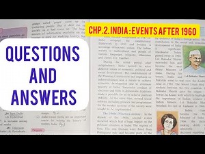 CHAPTER 2 INDIA : EVENTS AFTER 1960 HISTORY CLASS 9 QUESTIONS AND ANSWERS FROM TEXTBOOK IN HINDI